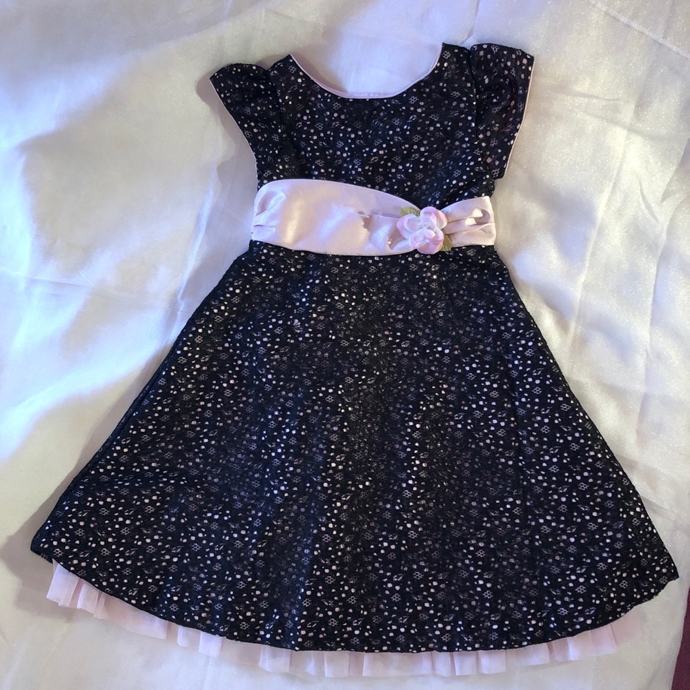 Laura Ashley black and pink dress